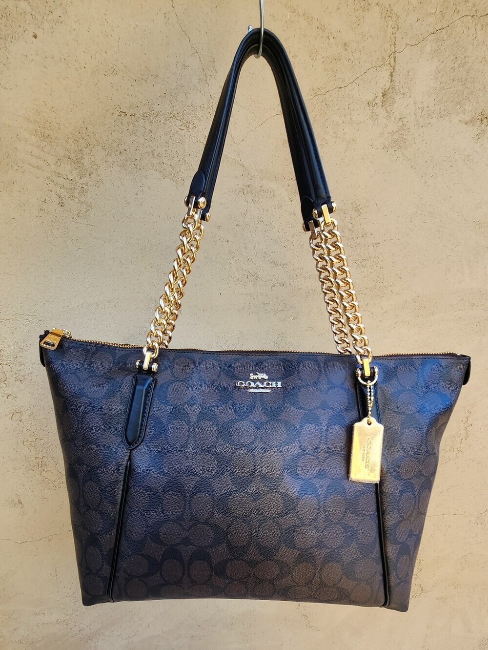 Coach Ava Chain Tote Signature Canvas Shoulder Bag - F87776 - Picture 3 of 16